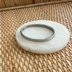 Silver Mantra Bangle Bracelet
